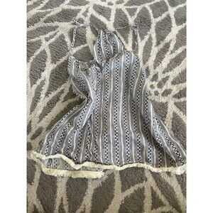 Blue and White Striped Aerie Racerback Tank Top